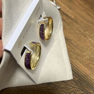 Kendra Scott Jack Hoop earrings Purple Crystal